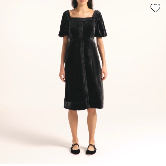 J. Crew Plus size Puff-sleeve velvet dress size 20 - Picture 4 of 7